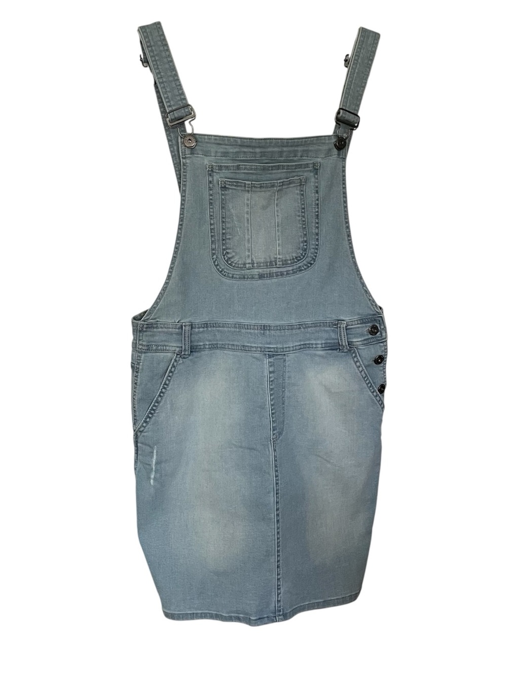 NWOT Blue Light Wash Denim Overall Dress